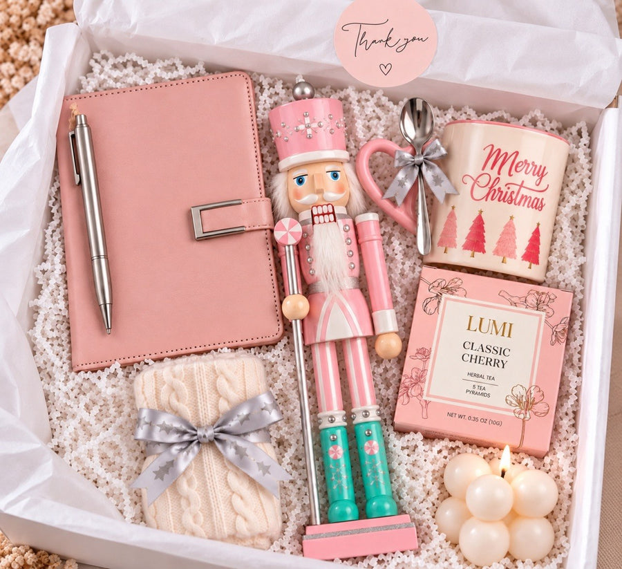 ALILUNE Pink Nutcracker Holiday Gift Box